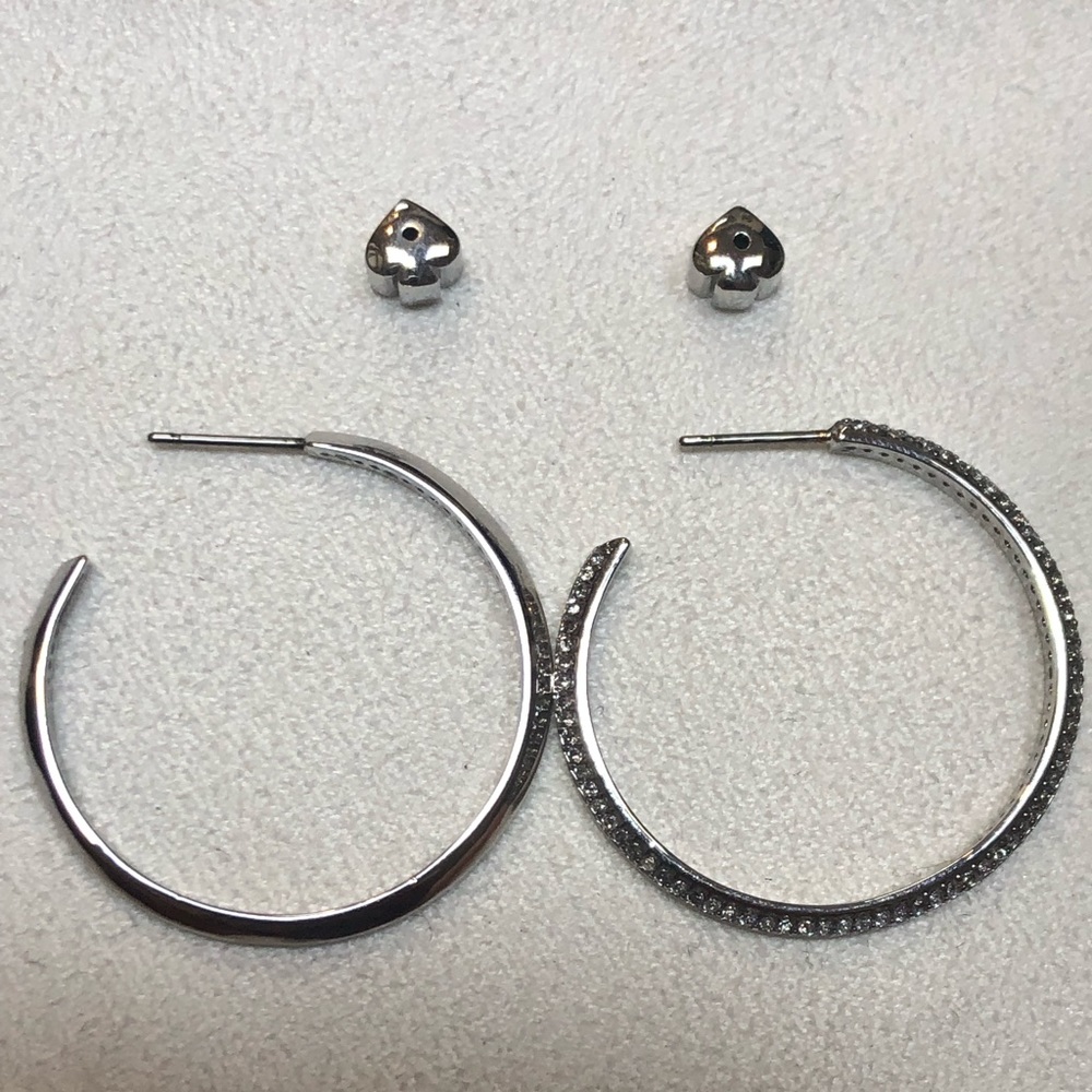 Kate Spade large silver hoops